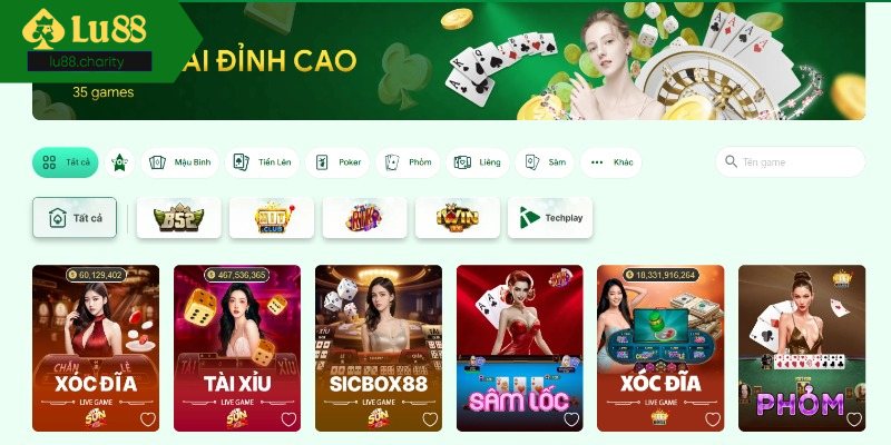 Giới thiệu đôi nét về danh mục game bài lu88
